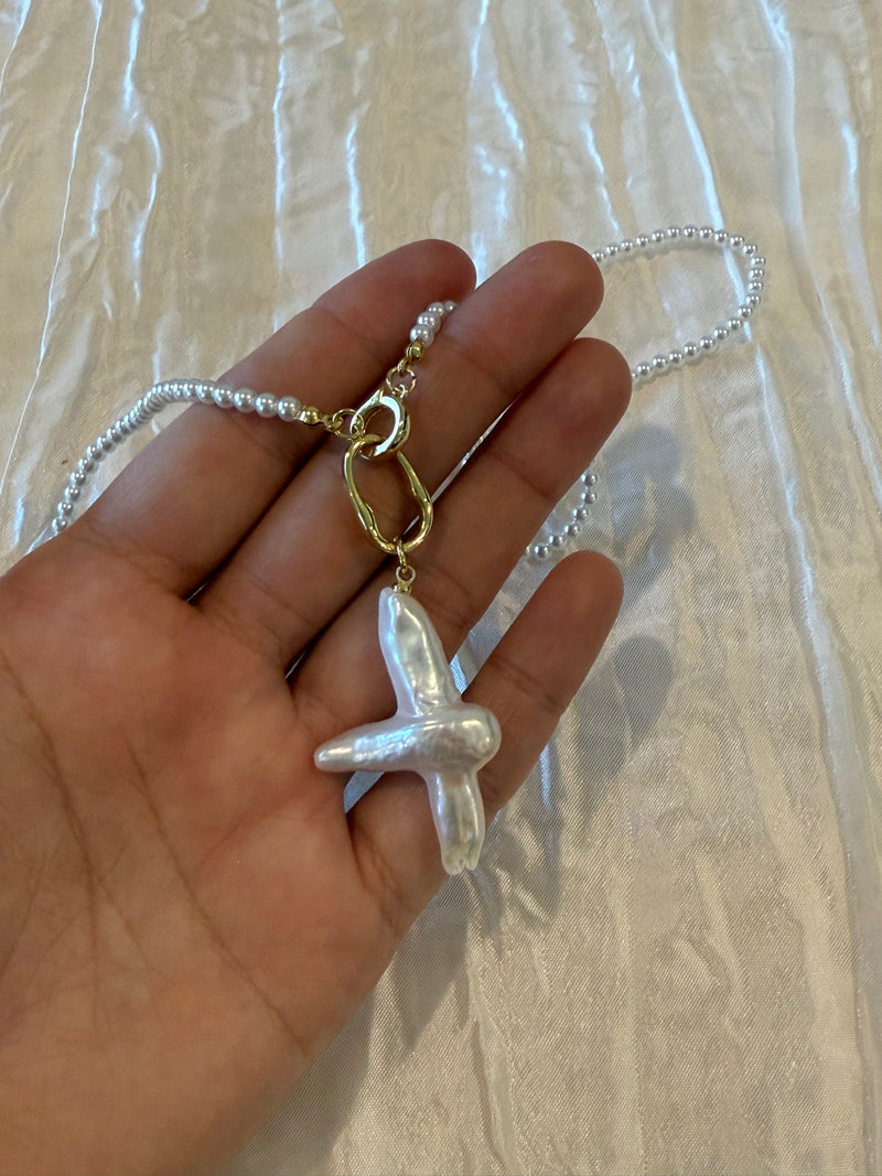 Pearl Cross Necklace