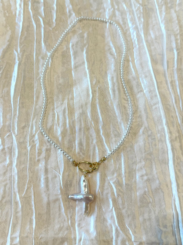 Pearl Cross Necklace
