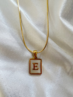 Initial Necklace (Square on Snake Chain)
