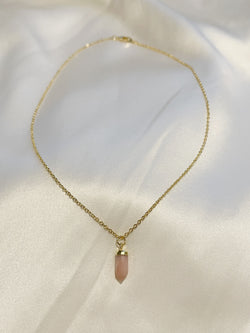 Ayla Necklace (rose quartz)