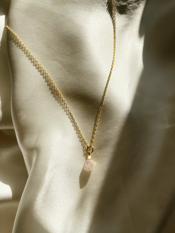 Aliya Necklace (rose quartz)