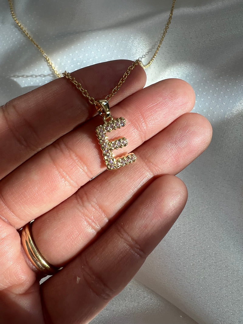 Initial Necklace (Pavé on Cable)